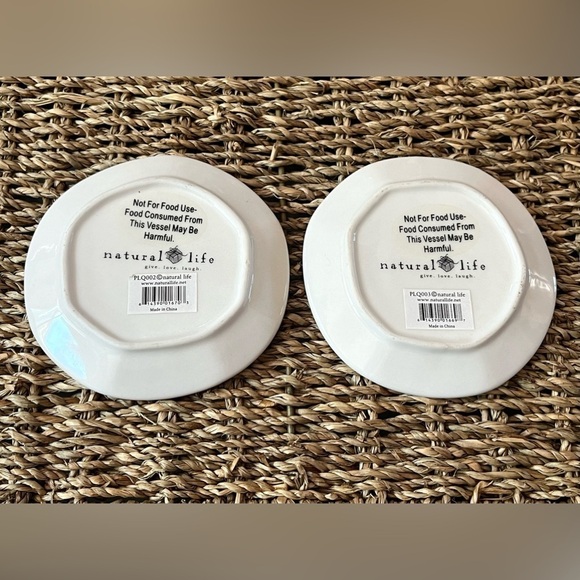 2 NATURAL LIFE Trinket Dish JUST BELIEVE LIVE LOVE LAUGH Floral Ceramic Jewelry - Picture 6 of 9